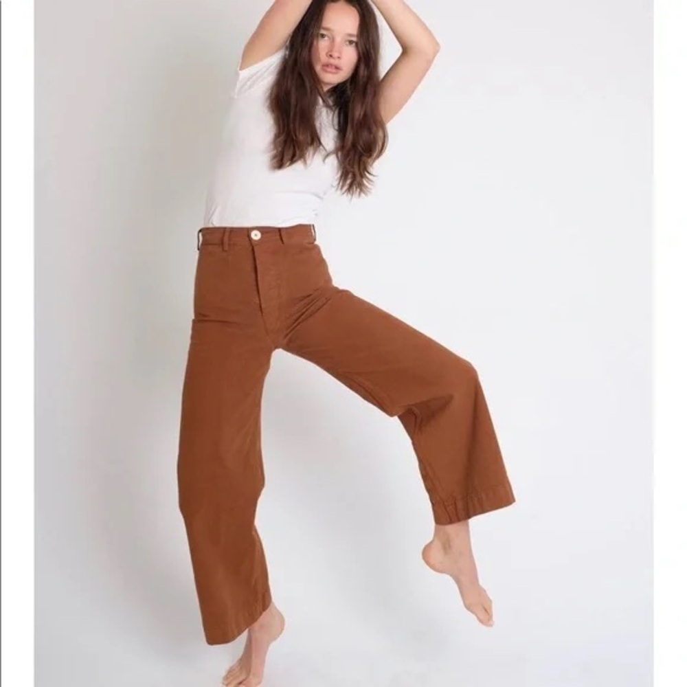Jesse Kamm Brown Skin Tone 34 Sailor Pants sz 12